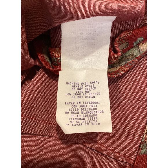 Vintage Signature by Jerrell button front shirt, floral print, size large - Picture 10 of 10